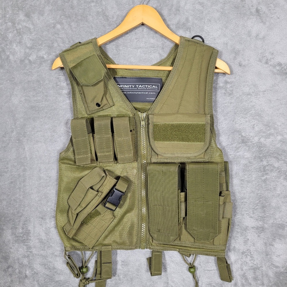 Infinity Tactical Vest Olive Green Molle Pals Tactical Gear Airsoft Paintball